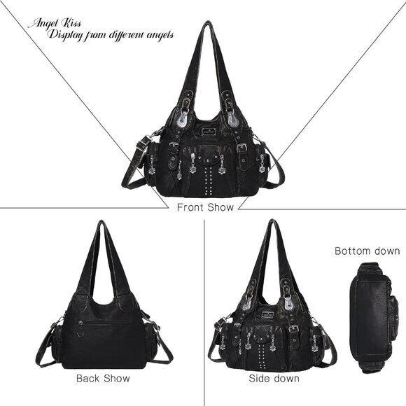 Purses for Women Soft PU Leather Large Hobo Bags for Women Shoulder Bag - Picture 3 of 7